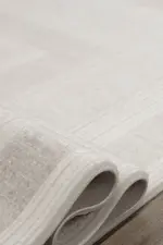 Corato Çerçeveli Krem Bej Çizgili Akrilik Makine Halısı - Görsel 2