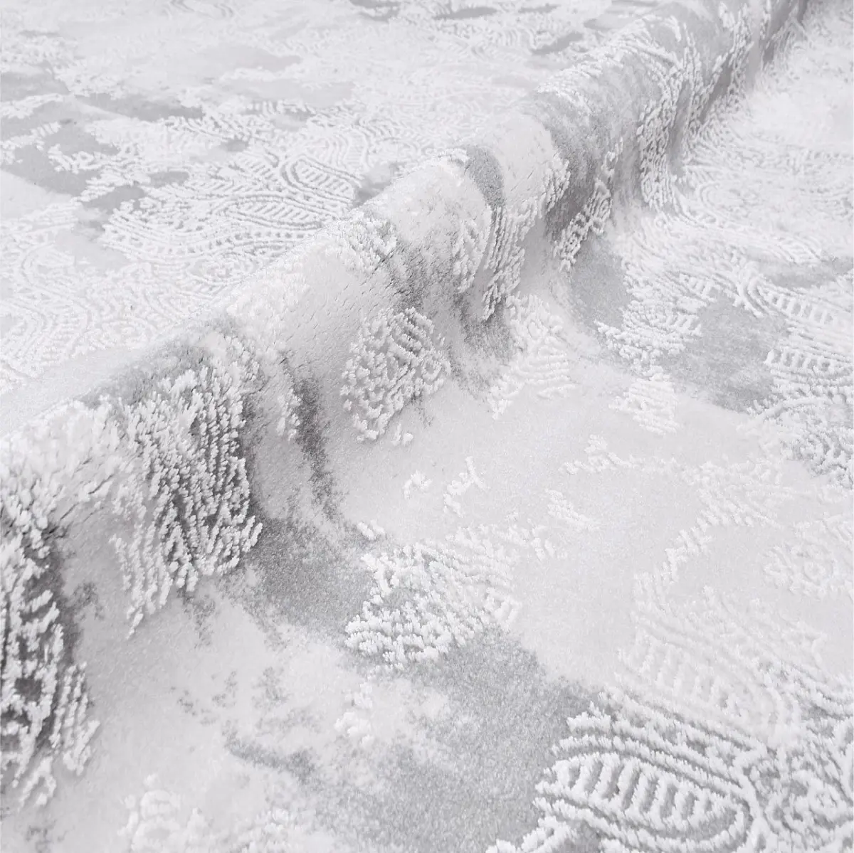 Padru Modern Gri Bambu ve Akrilik Makine Halısı - Görsel 3