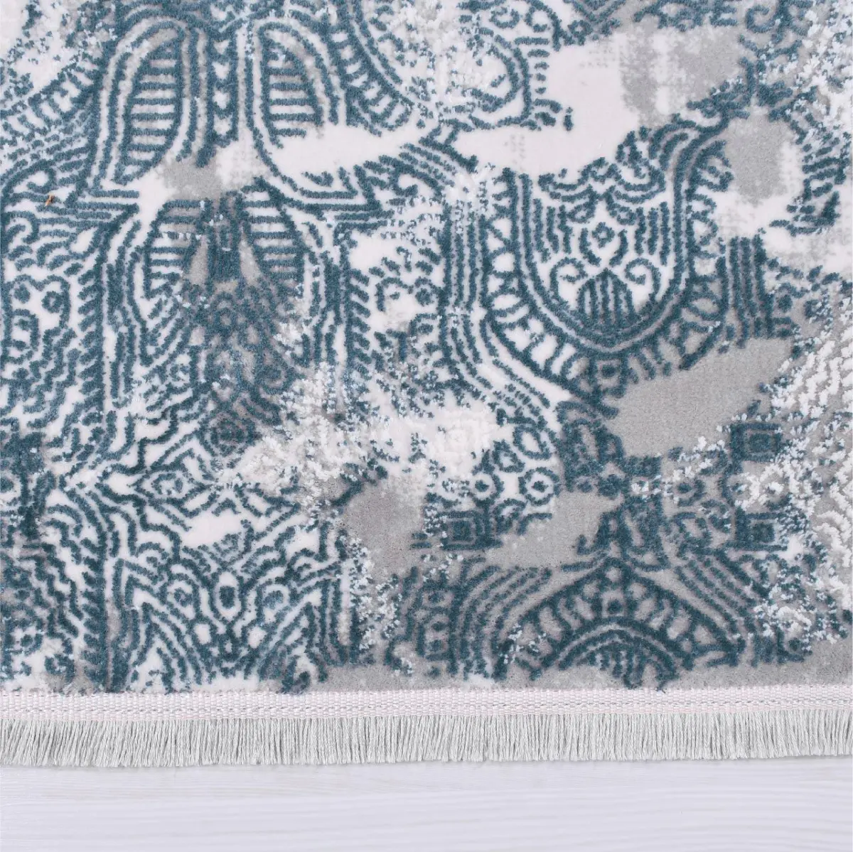 Sozza Modern Gri Bambu ve Akrilik Makine Halısı - Görsel 4