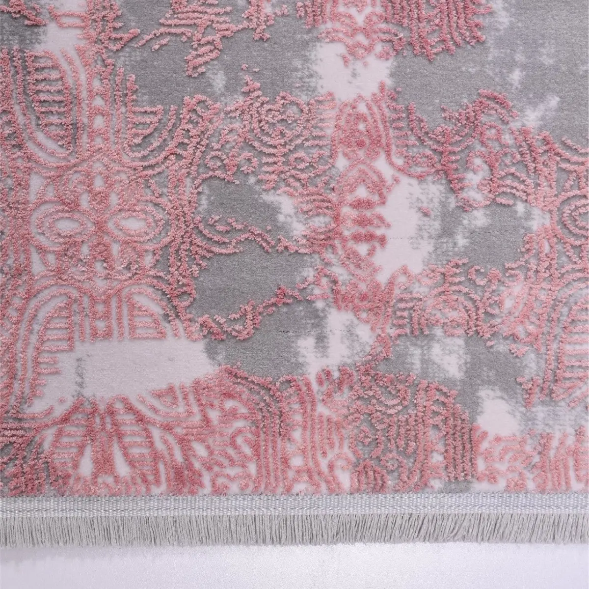 Maida Modern Pembe Gri Bambu ve Akrilik Makine Halısı - Görsel 3