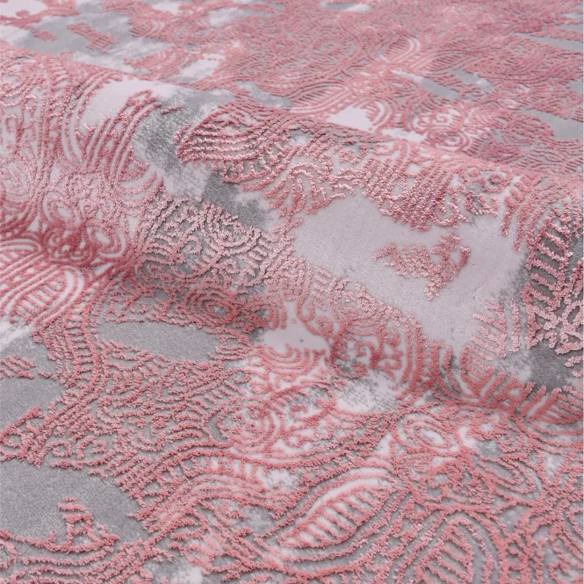 Maida Modern Pembe Gri Bambu ve Akrilik Makine Halısı - Görsel 4