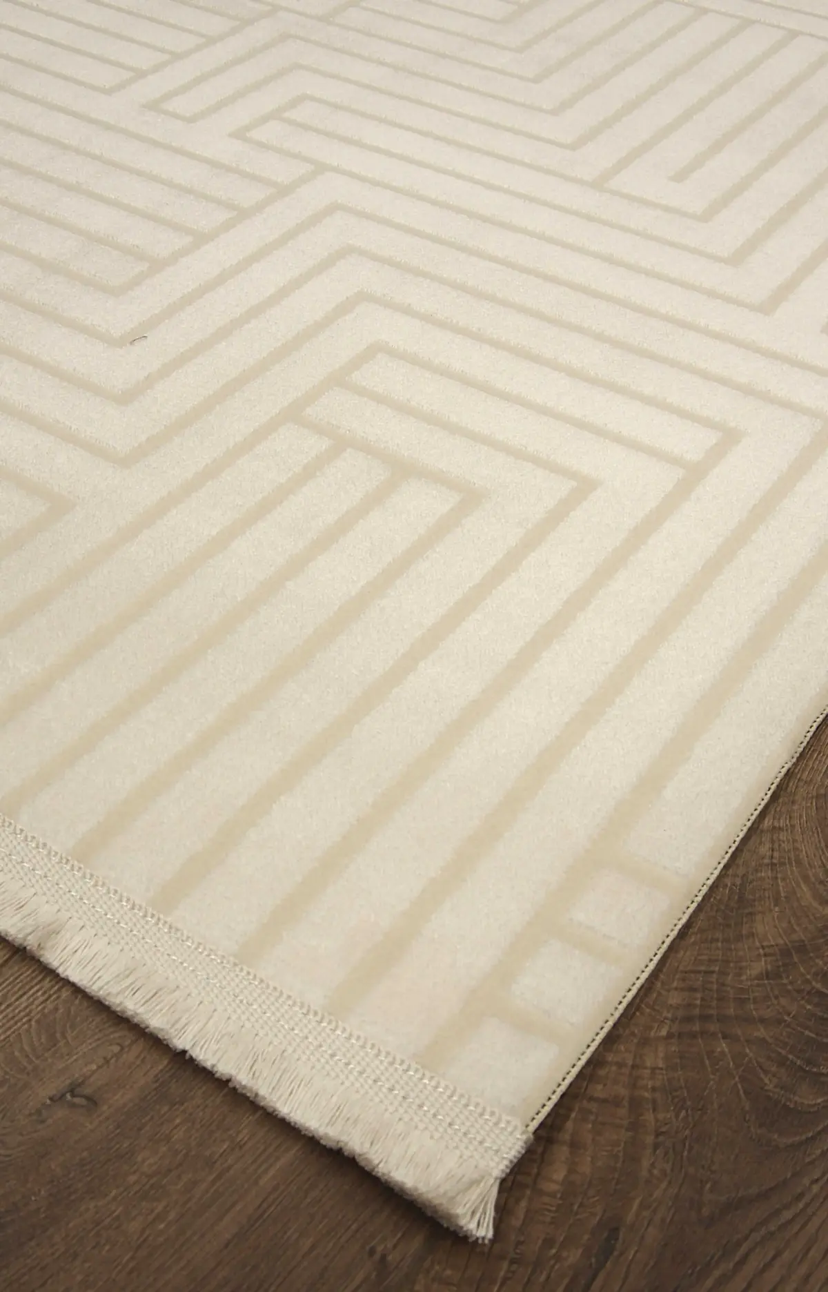 Otranto Modern Krem Akrilik Makine Halısı - Görsel 2