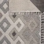 Blecher Geometrik Bej Polyester Kaydırmaz Tabanlı Makine Halısı - Görsel 4