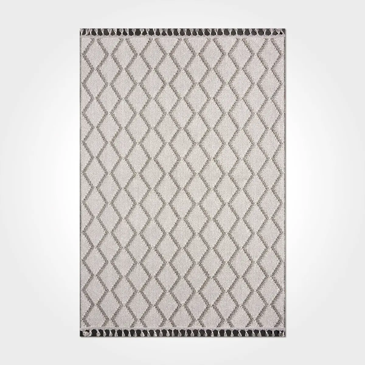 Manfort Geometrik Bej Polyester Kaydırmaz Tabanlı Makine Halısı - Görsel 2