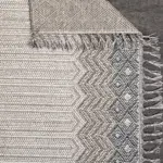 Bürrig Geometrik Gri Polyester Kaydırmaz Tabanlı Makine Halısı - Görsel 4