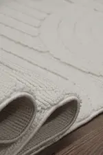 Grotte Modern Krem Bohem Modeli Polyester Makine Halısı - Görsel 6