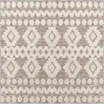 Lincoln Geometrik Bej Polyesterve Pamuklu Yıkanabilir Kaydırmaz Taban Dijital Baskı Halı - Görsel 5