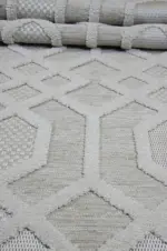 Alluy Modern Bej Polyester Makine Halısı - Görsel 5