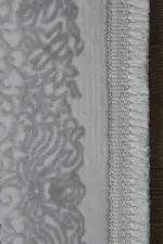 Blois Çerçeveli Krem Gri Göbekli Akrilik Makine Halısı - Görsel 3