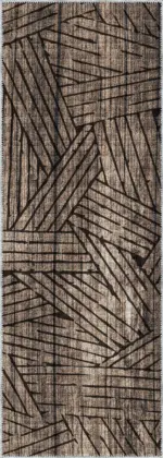 Prat Modern Gold Polyester ve Pamuklu Yıkanabilir Kaydırmaz Taban Dijital Baskı Halı - Görsel 3