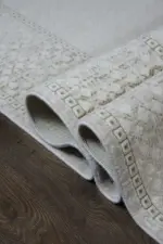 Veuil Çerçeveli Bej Akrilik Makine Halısı - Görsel 6