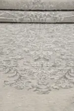 Anzi Çerçeveli Bej Gri Çizgili Göbekli Akrilik Makine Halısı - Görsel 5