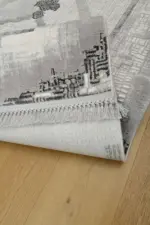 Sarezzo Klasik Göbekli Gri Akrilik Makine Halısı - Görsel 5