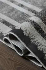 Melle Çerçeveli Gri Polyester Makine Halısı - Görsel 6