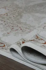 Carvin Çerçeveli Krem Taba Göbekli Akrilik Makine Halısı - Görsel 6