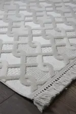 Crocy Modern Krem Polyester Makine Halısı - Görsel 2