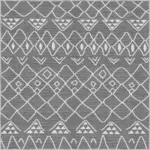 Lesse Geometrik Gri Polyester ve Pamuklu Yıkanabilir Kaydırmaz Taban Dijital Baskı Halı - Görsel 5