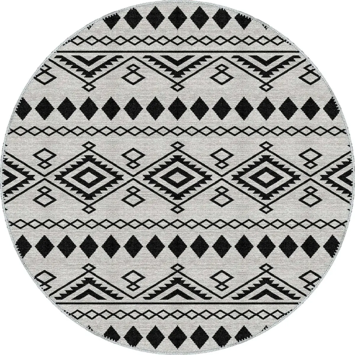 Corso Geometrik Beyaz Polyester ve Pamuklu Yıkanabilir Kaydırmaz Taban Dijital Baskı Halı - Görsel 7