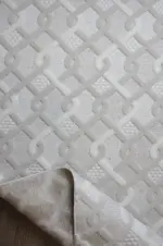 Crocy Modern Krem Polyester Makine Halısı - Görsel 4