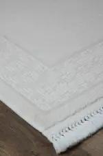 Bagnile Çerçeveli Krem Akrilik Makine Halısı - Görsel 2