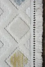 Sees Modern Krem Polyester Makine Halısı - Görsel 3