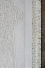 Hales Çerçerveli Krem Akrilik Makine Halısı - Görsel 3