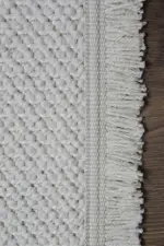 Noceto Modern Beyaz Polyester Makine Halısı - Görsel 3
