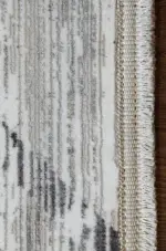 Sonnac Çerçeveli Gri Polyester Makine Halısı - Görsel 3