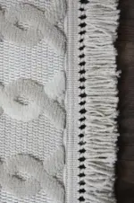 Crocy Modern Krem Polyester Makine Halısı - Görsel 3