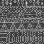 Andre Geometrik Siyah Polyester ve Pamuklu Yıkanabilir Kaydırmaz Taban Dijital Baskı Halı