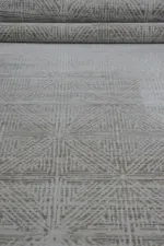 Furze Çerçeveli Krem Vizon Çizgili Akrilik Makine Halısı - Görsel 4