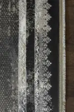 Melle Çerçeveli Gri Polyester Makine Halısı - Görsel 3