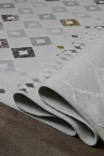 Callow Modern Krem Akrilik Makine Halısı - Görsel 6