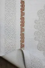 Forton Çerçeveli Krem Akrilik Makine Halısı - Görsel 4