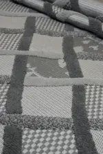 Airan Modern Antrasit Polyester Makine Halısı - Görsel 6