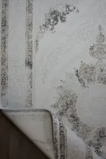 Roche Çerçeveli Krem Polyester Makine Halısı - Görsel 4