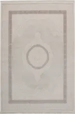 Pulgar Çerçeveli Krem Akrilik Makine Halısı