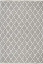 Busseto Modern Gri Krem Çizgili Polyester Makine Halısı