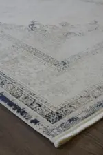 Landes Çerçeveli Mavi Polyester Makine Halısı - Görsel 2