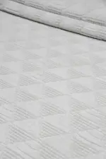 Jodar Modern Beyaz Yıkanabilir Polyester,Pamuk Makine Halısı - Görsel 7