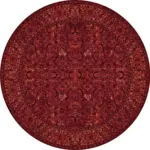 Gerva Çerçeveli Kırmızı Polyester ve Pamuklu Yıkanabilir Kaydırmaz Taban Dijital Baskı Halı - Görsel 6