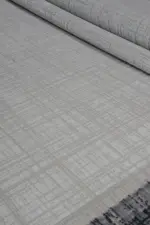 Arese Çerçeveli  Krem Antrasit Çizgili Polyester Makine Halısı - Görsel 7