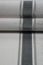 Lunay Çerçeveli Krem Antrasit Çizgili Akrilik Makine Halısı - Görsel 5