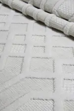 Urzy Modern Krem Polyester Makine Halısı - Görsel 7