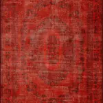 Sants Göbekli Kırmızı Polyester ve Pamuklu Yıkanabilir Kaydırmaz Taban Dijital Baskı Halı