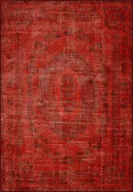 Sants Göbekli Kırmızı Polyester ve Pamuklu Yıkanabilir Kaydırmaz Taban Dijital Baskı Halı