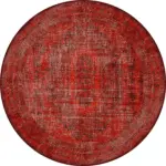 Sants Göbekli Kırmızı Polyester ve Pamuklu Yıkanabilir Kaydırmaz Taban Dijital Baskı Halı - Görsel 7