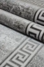 Woore Çerçeveli Gri Akrilik Makine Halısı - Görsel 7