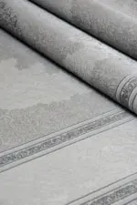 Burie Çerçeveli Göbekli Gri Polyester Makine Halısı - Görsel 7