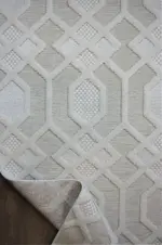 Alluy Modern Bej Polyester Makine Halısı - Görsel 4